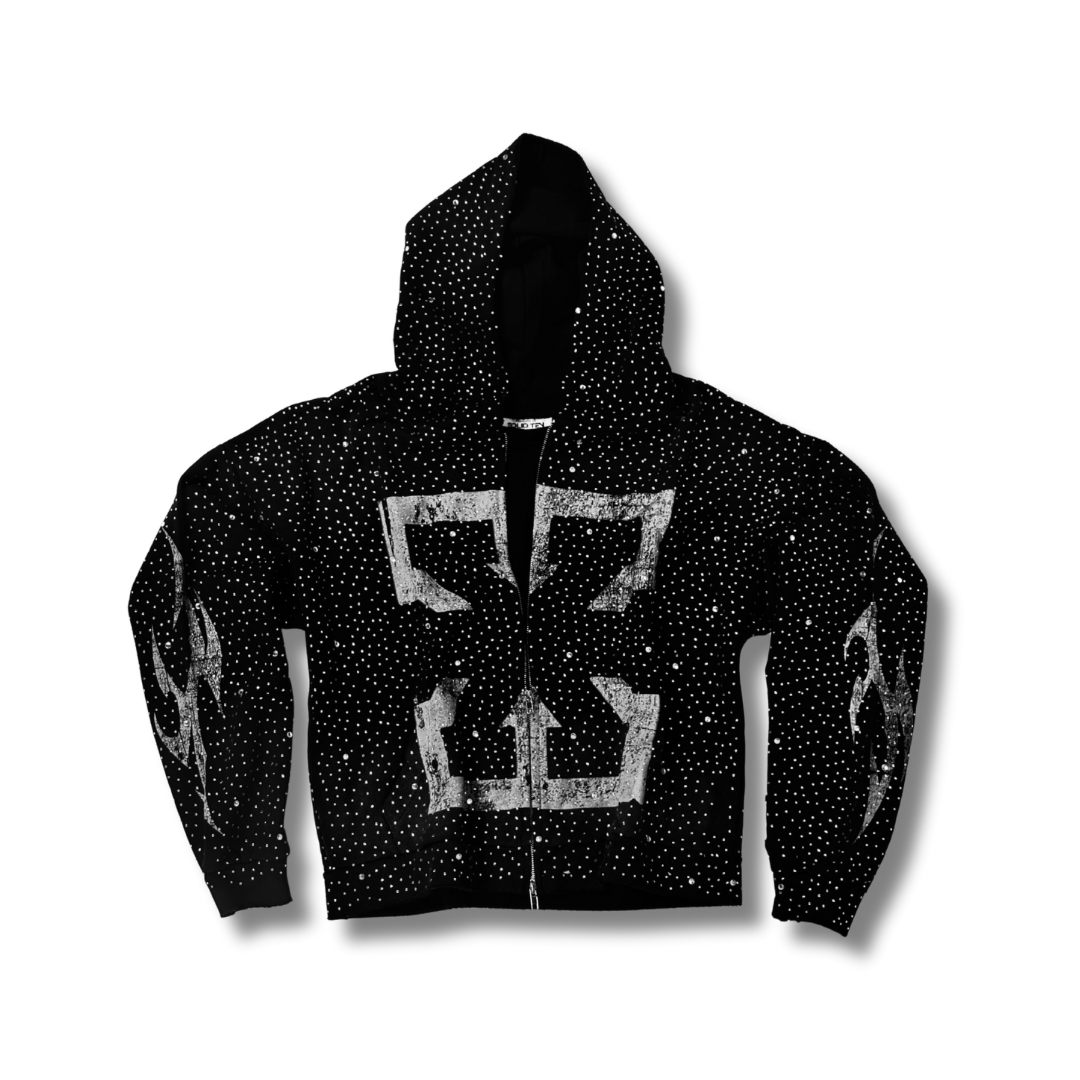 RHINESTONE ZIP UP