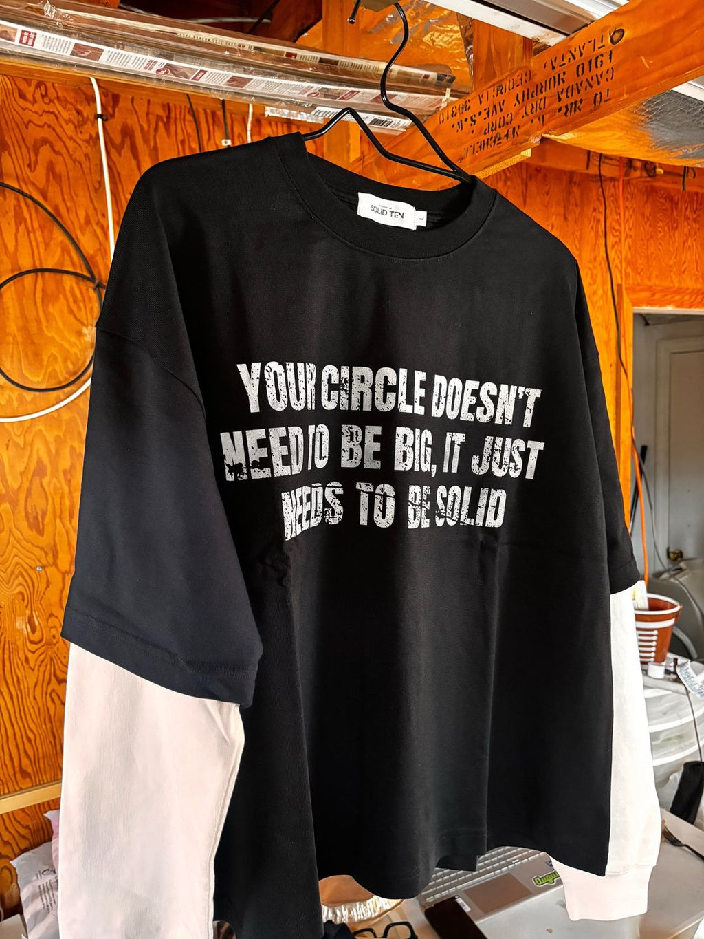 LAYERED LONG SLEEVE TEE- BLACK