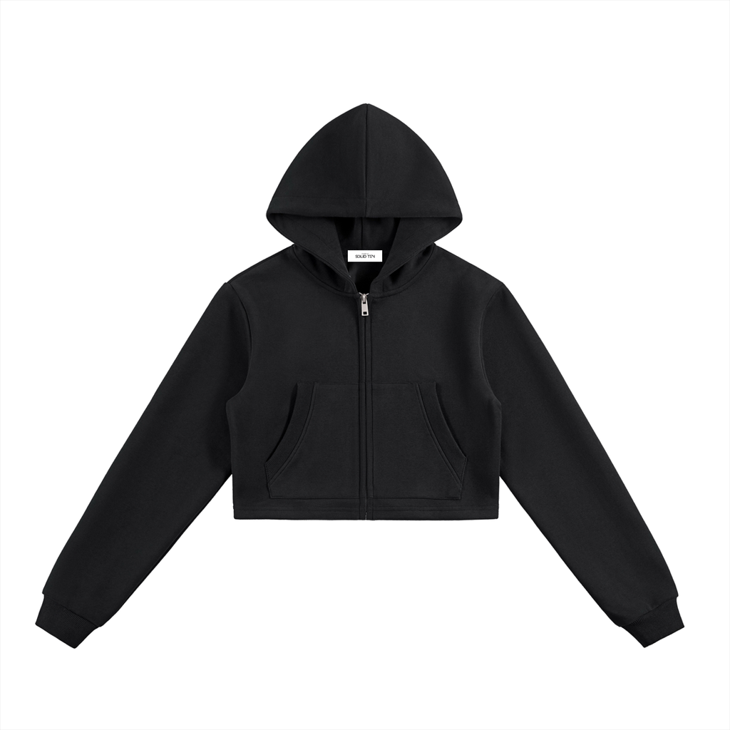Essential Cropped Zip-Up Women’s Hoodie
