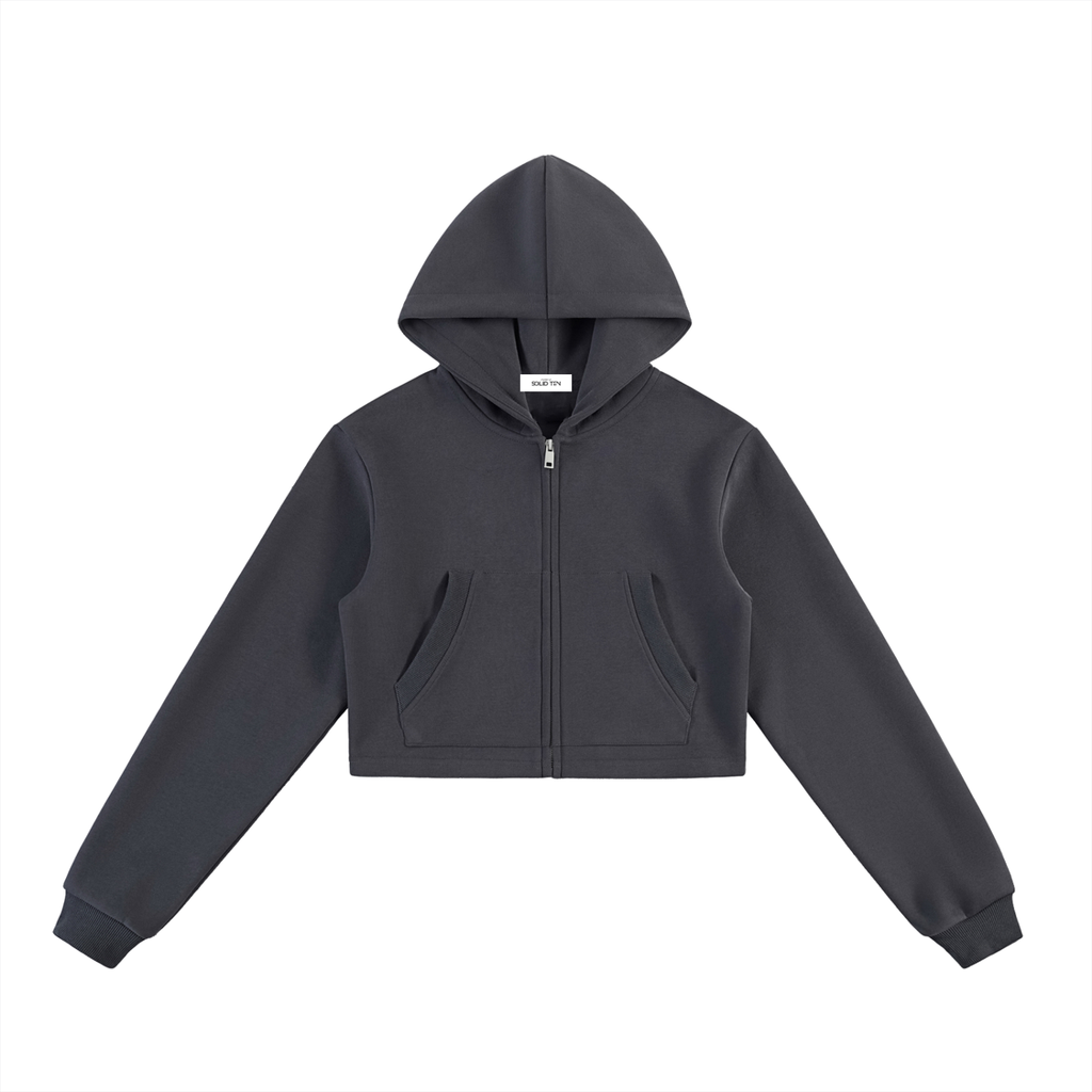 Essential Cropped Zip-Up Women’s Hoodie