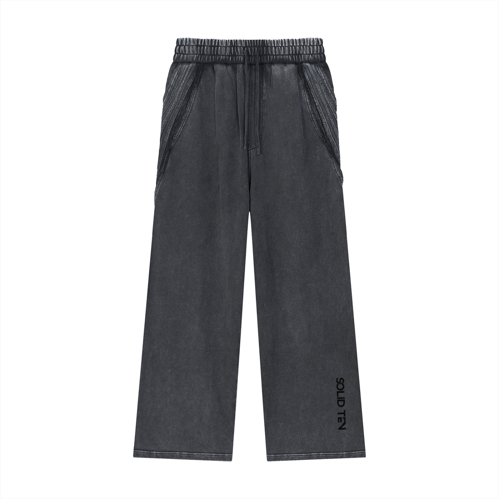 Snow Washed Tape Raw Edge Sweatpants