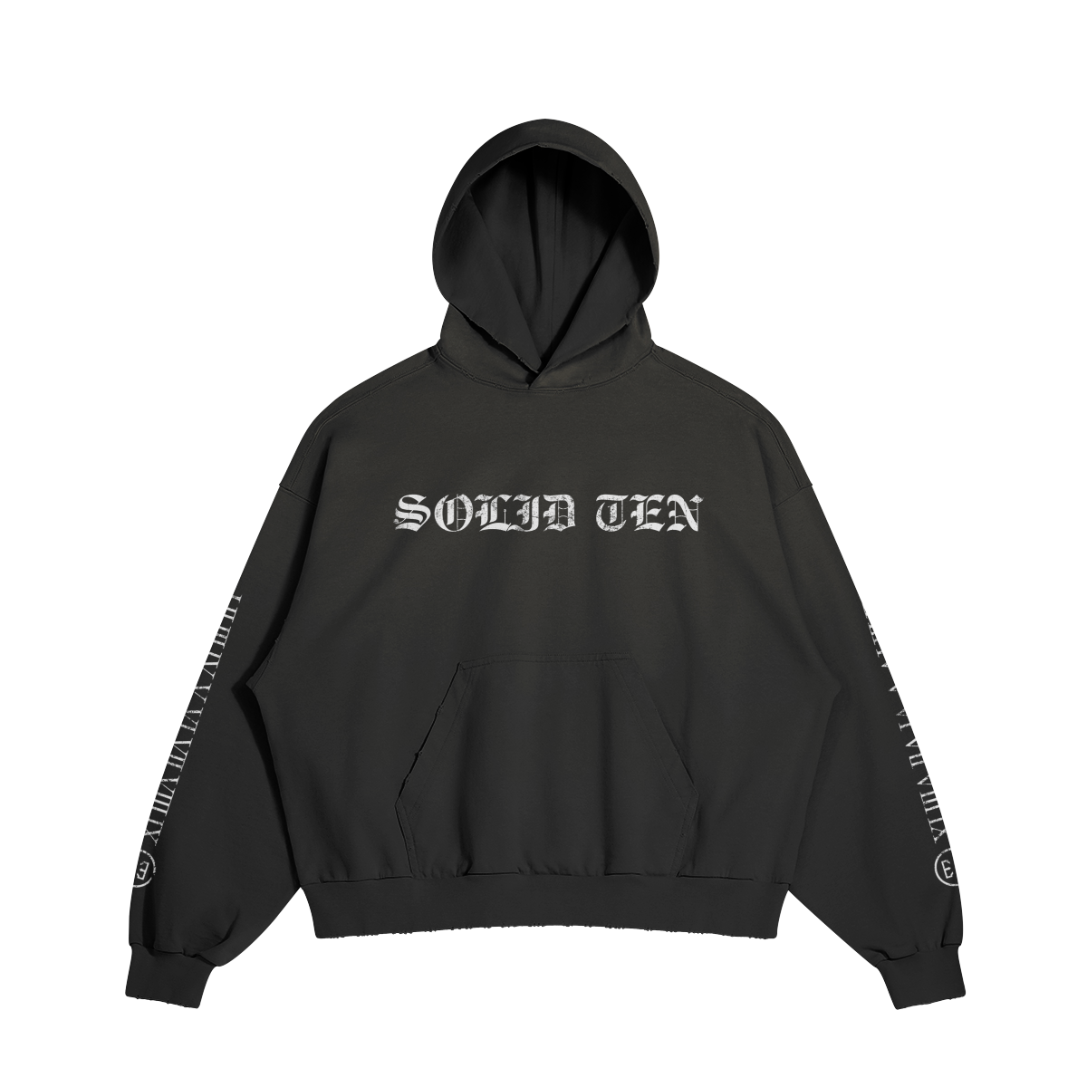 SOLID TEN "OLD ENGLISH" HOODIE BLACK