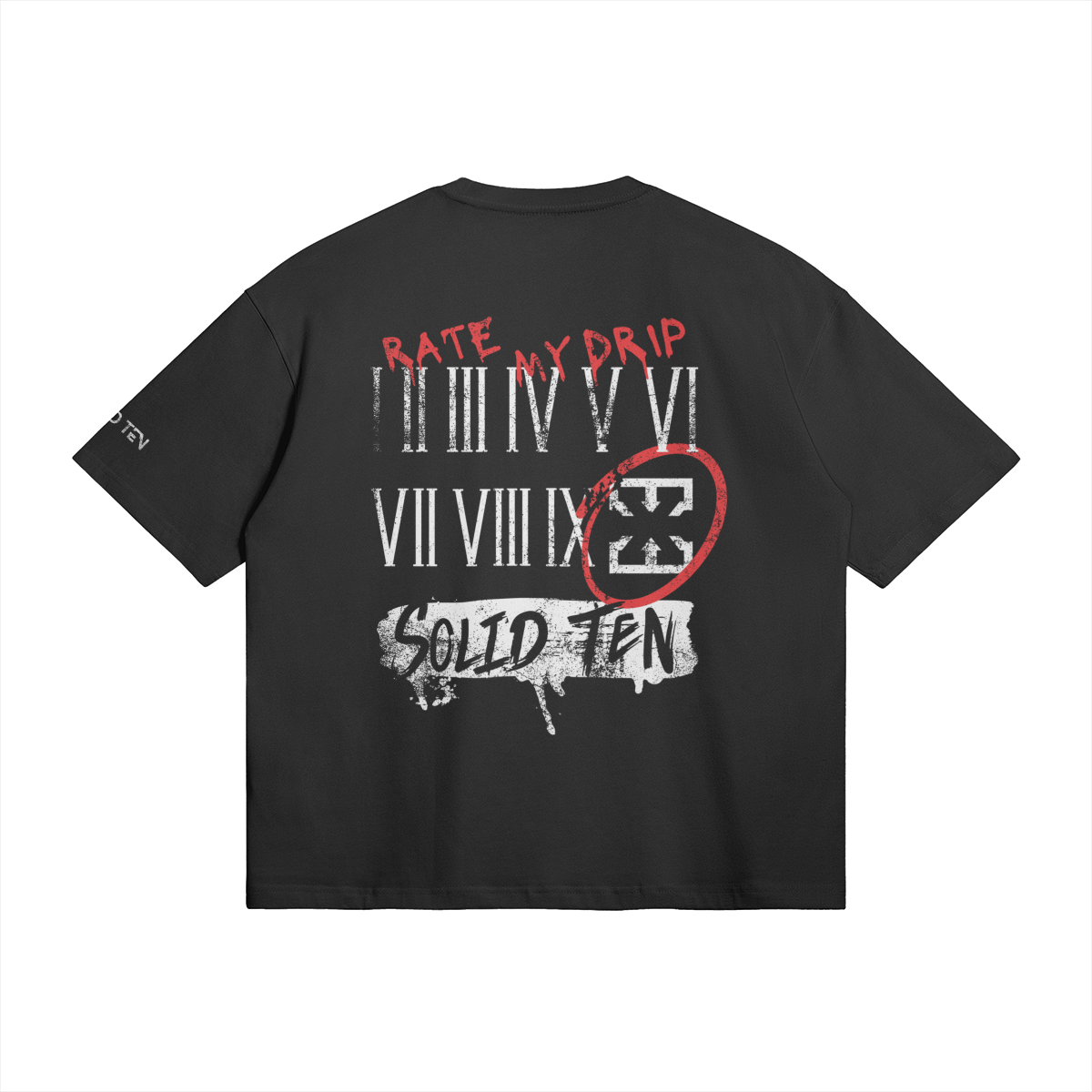 SOLID TEN BRANDED OVERSIZED TEE BLACK